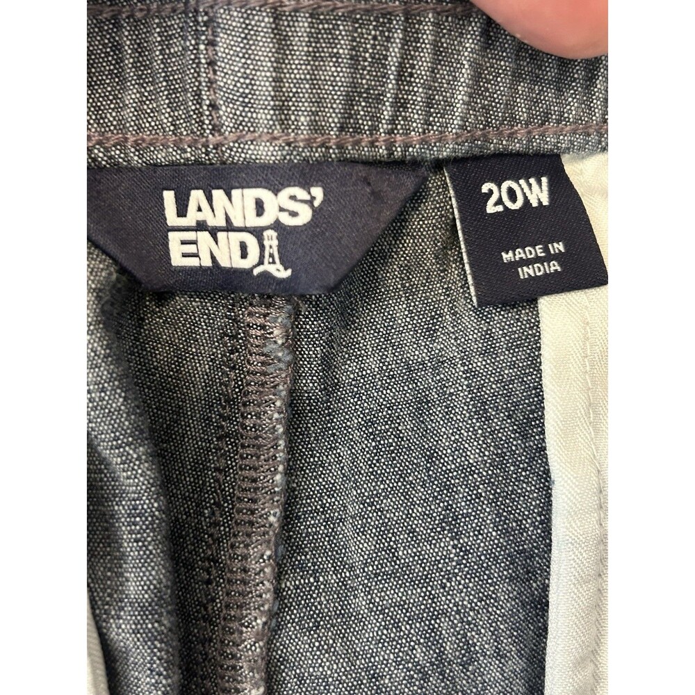 Lands End Womens 20W Blue Chambray Stretch Cotton 6 Inch Casual Shorts Plus Size - Picture 7 of 14